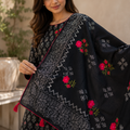 Elegant Black Floral Suit Set