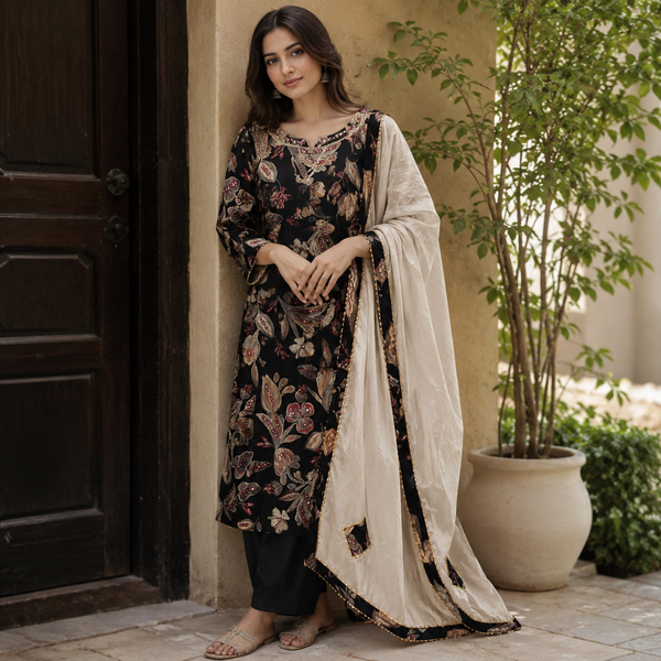 Black Botanica Suit Set