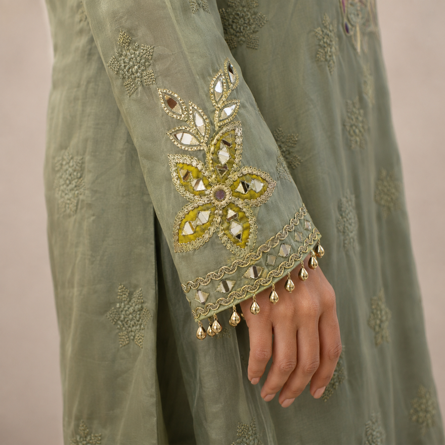 Sage Green Kashmiri Pheran