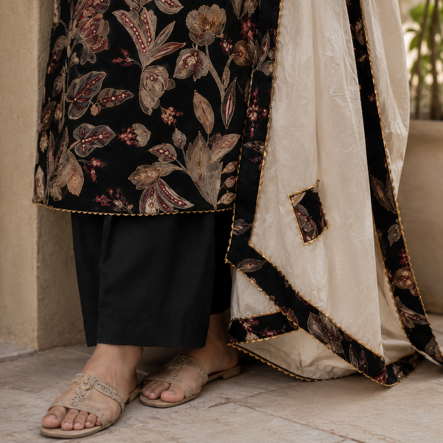 Black Botanica Suit Set