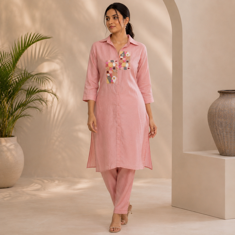 Pink Soft Organza Co ord