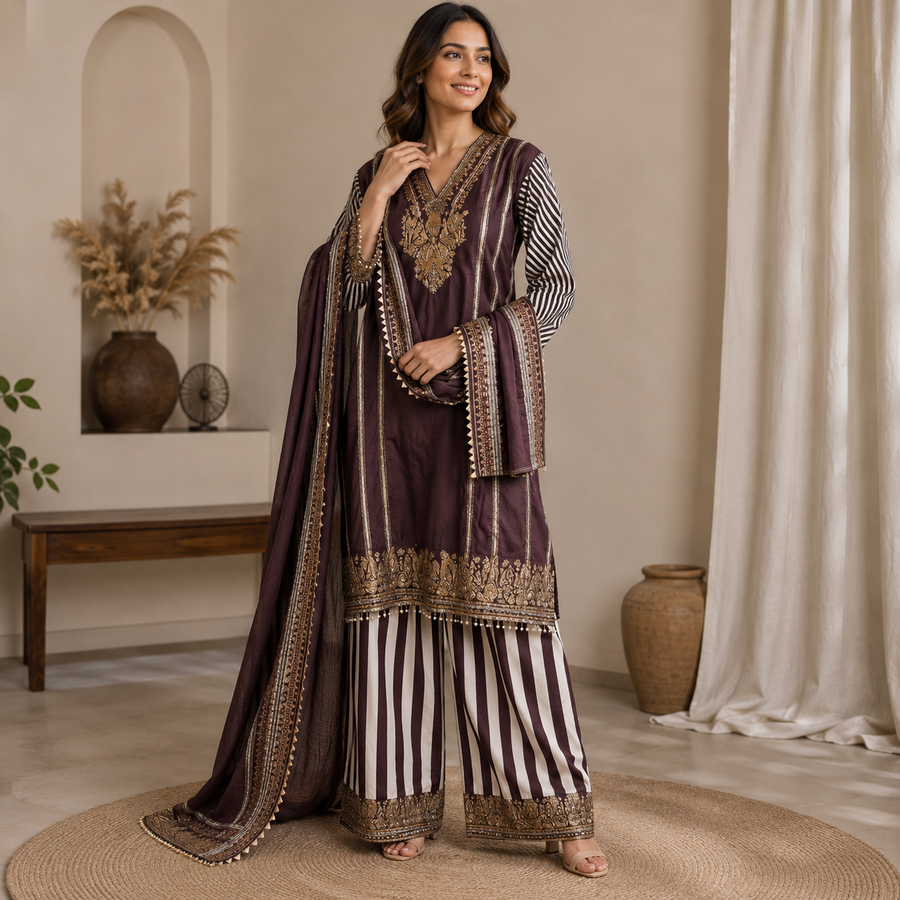 A Royal Plum Suit Set