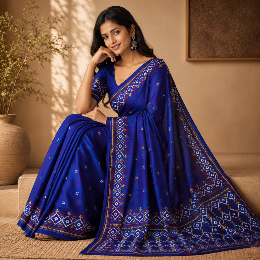 Royal Indigo Silk Saree