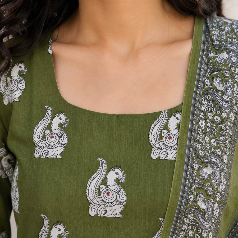 Royal Kalamkari Cotton Suit Set