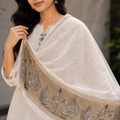 Swan Embroidered Linen Suit Set