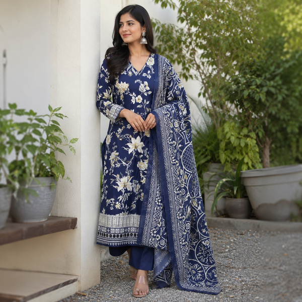 Floral Charm Cotton Suit Set