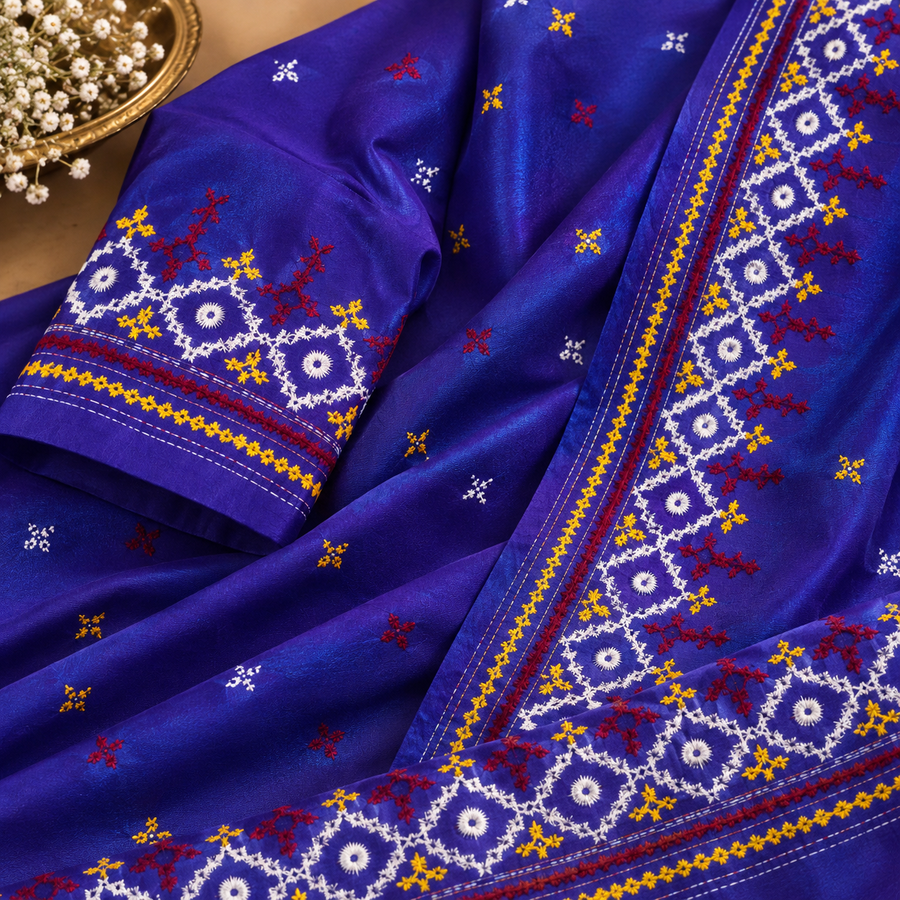 Royal Indigo Silk Saree