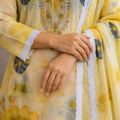 Yellow Floral Embroidered Suit Set