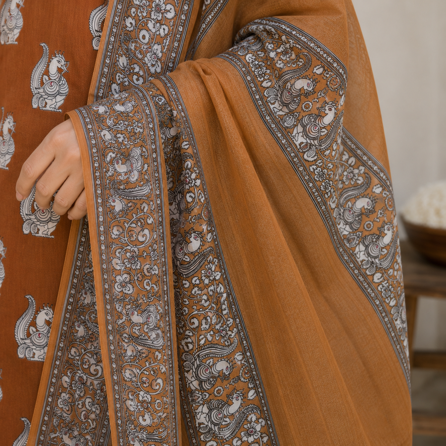 Royal Kalamkari Cotton Suit Set