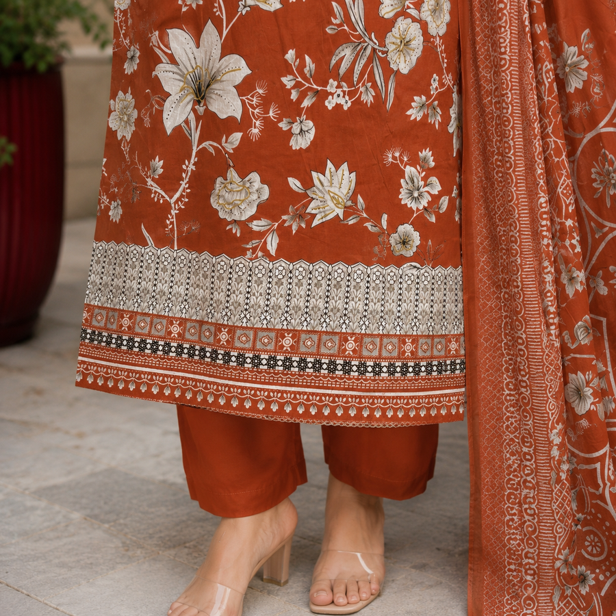 Floral Charm Cotton Suit Set