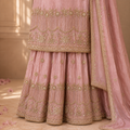 Dusty Rose Embroidered Sharara Set