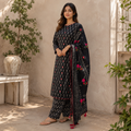 Elegant Black Floral Suit Set