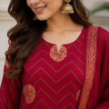 Royal Chevron Cotton Suit Set