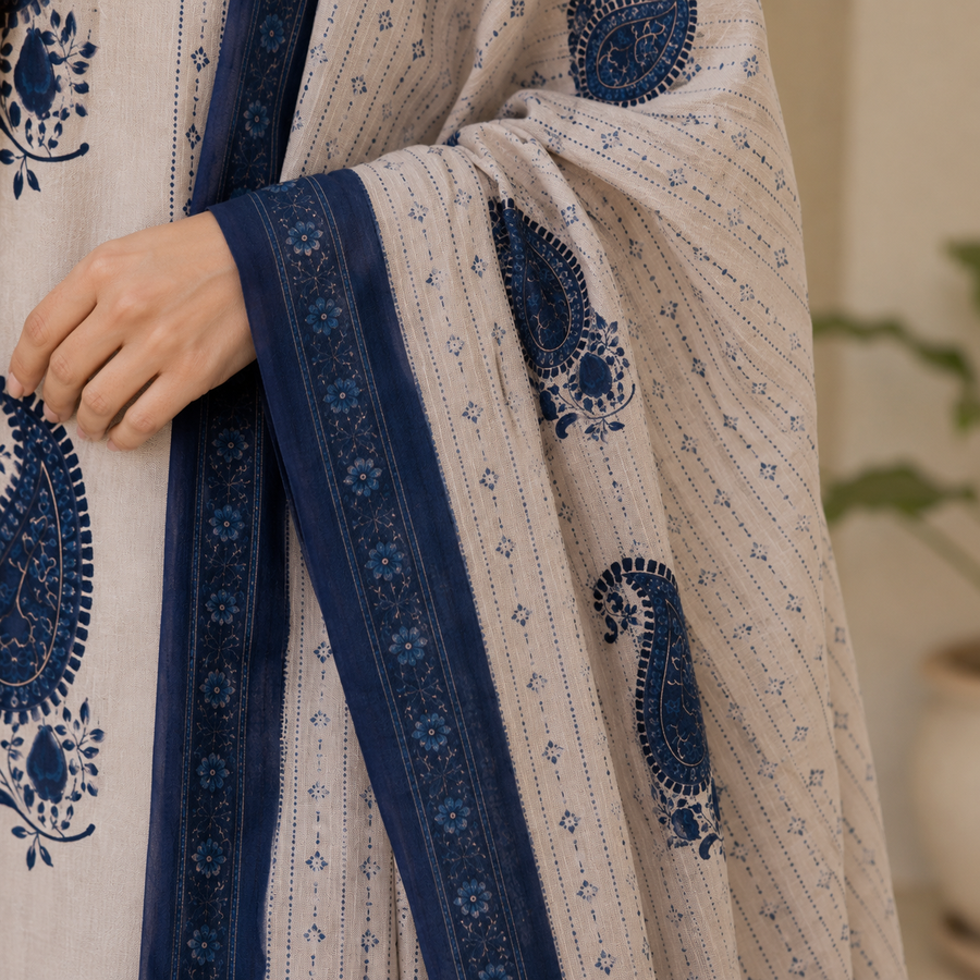 Paisley Elegance Cotton Suit Set