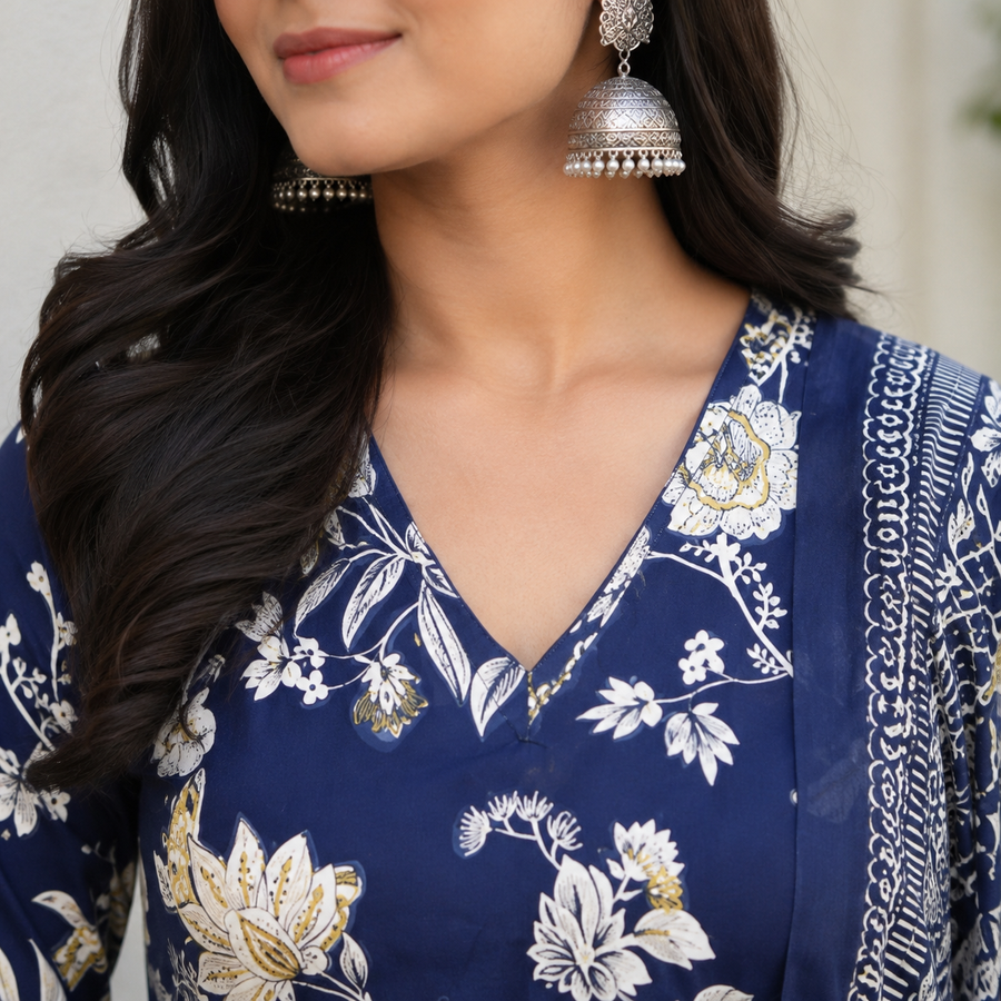 Floral Charm Cotton Suit Set