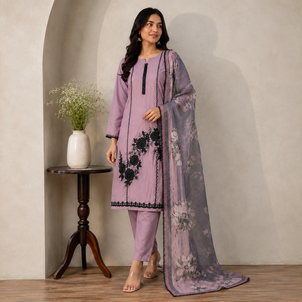 Organza Crape Suit Set