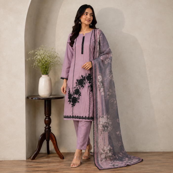 Organza Crape Suit Set