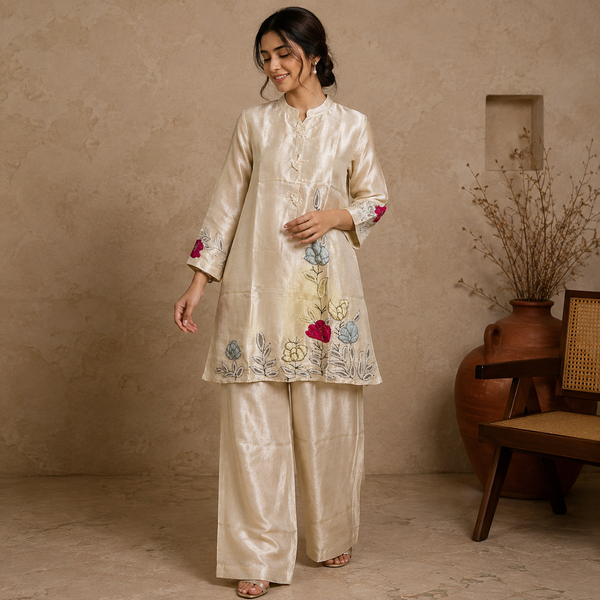 Ivory Pearl Blossom Co-Ord Set
