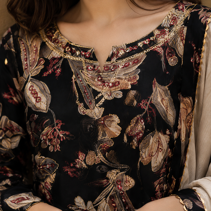 Black Botanica Suit Set
