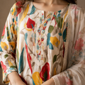 Ivory Bloom Printed Cotton Suit Set