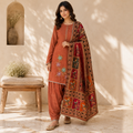 Rust Bloom Embroidered Suit Set