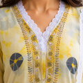 Yellow Floral Embroidered Suit Set
