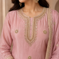 Dusty Rose Embroidered Sharara Set