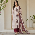 Paisley Elegance Cotton Suit Set