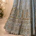 Azure Blue Embroidered Sharara Set