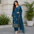 Royal Chevron Cotton Suit Set