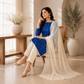 Royal Blue Cotton Kurta Set
