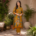 Satin Printed Yellow Co ord