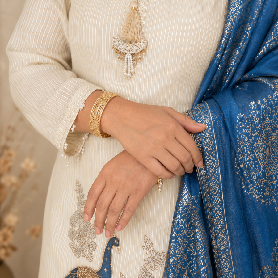 Peacock Design Crape Co ord