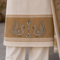 Swan Embroidered Linen Suit Set