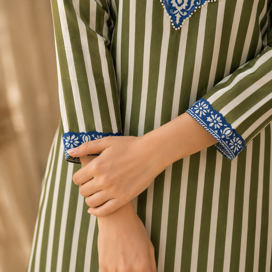Satin Printed Green Co ord