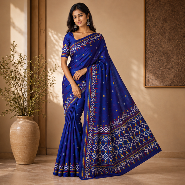 Royal Indigo Silk Saree