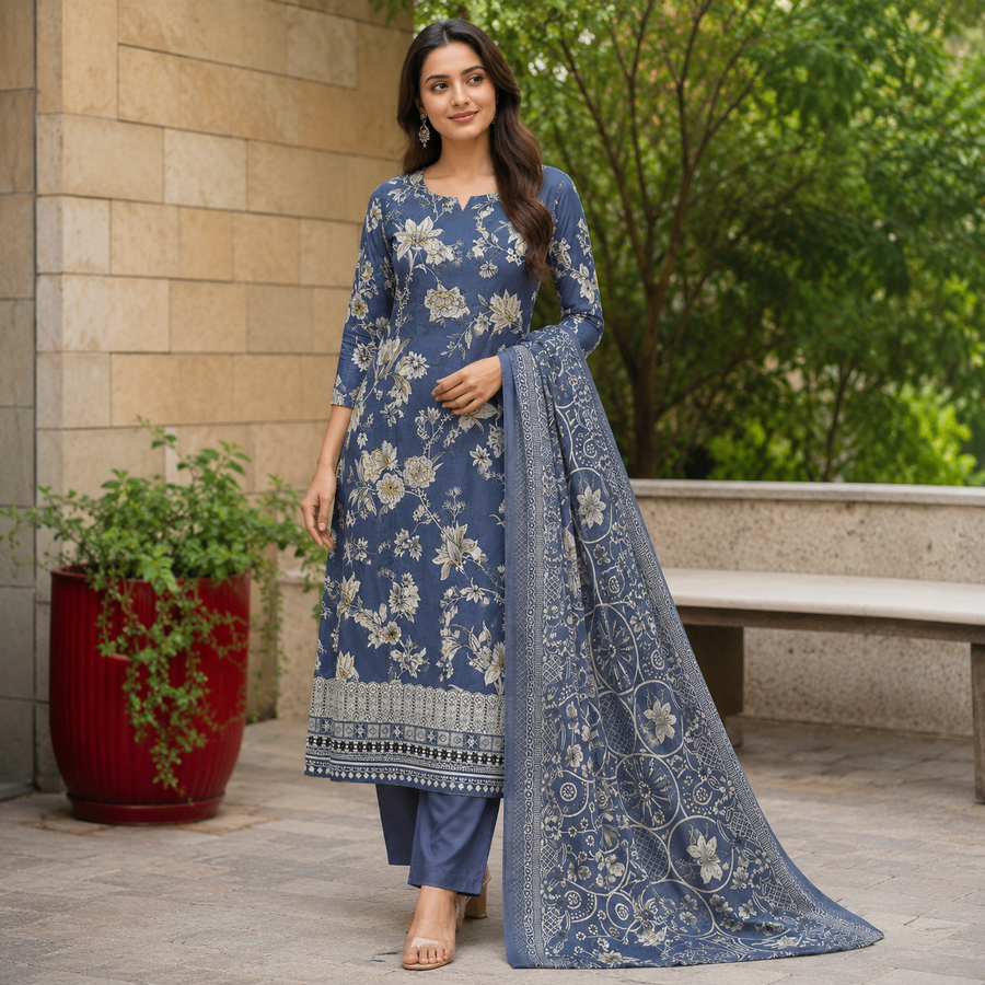 Floral Charm Cotton Suit Set