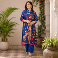 Satin Printed Blue Co ord