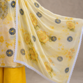Yellow Floral Embroidered Suit Set