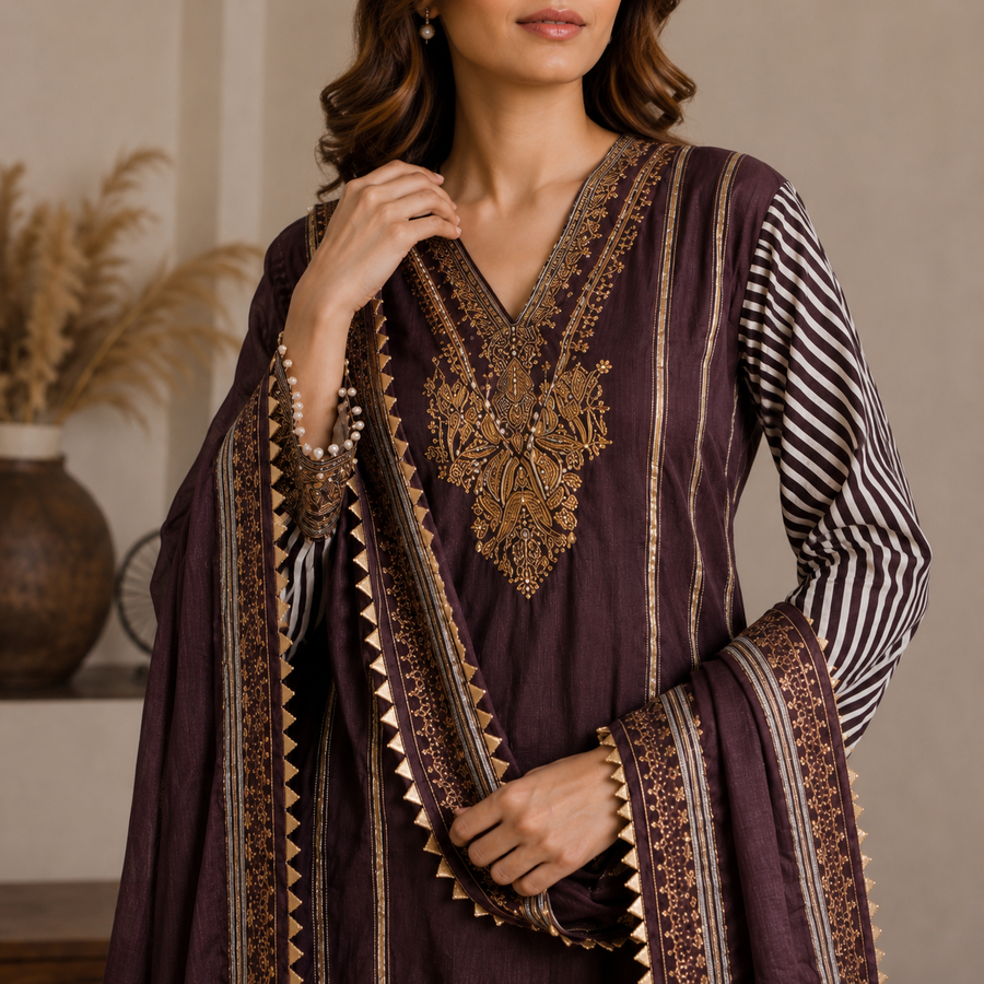 A Royal Plum Suit Set