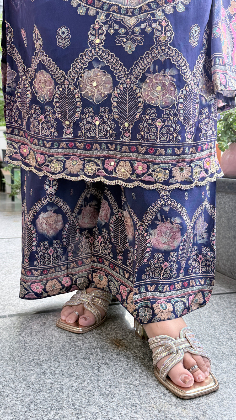 Midnight Bloom Cotton Suit Set