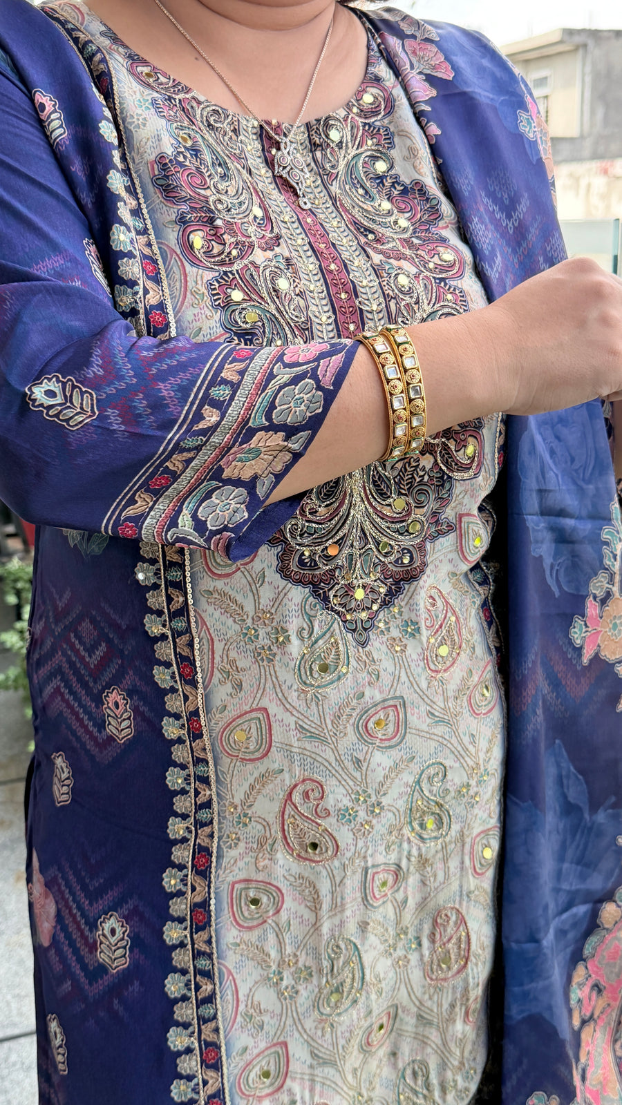 Midnight Bloom Cotton Suit Set
