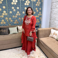 Crimson Grace Embroidered Sharara Set