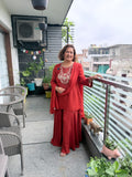 Crimson Grace Embroidered Sharara Set