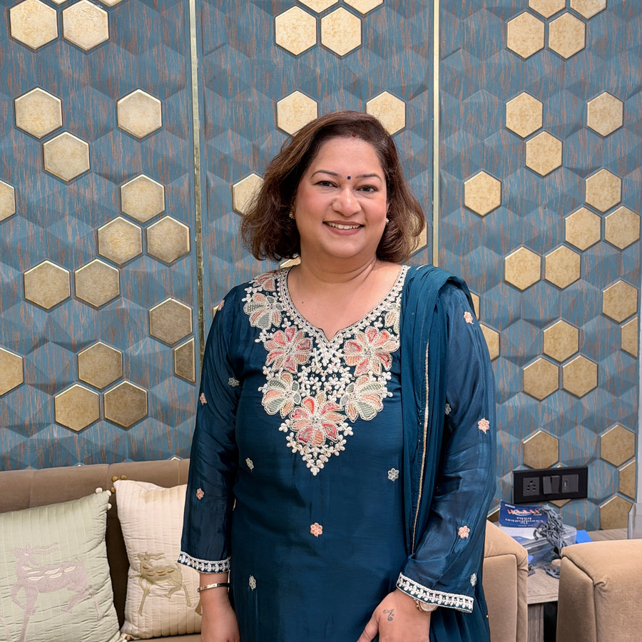 Emerald Bloom Embroidered Kurta Set