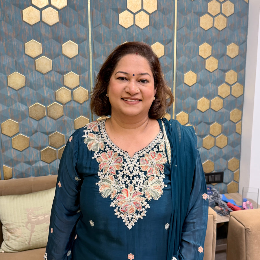 Emerald Bloom Embroidered Kurta Set