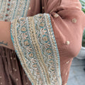 Mocha Mist Embroidered Kaftan Co-ord Set