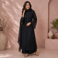 Midnight Noir Luxe Embroidered Suit Set