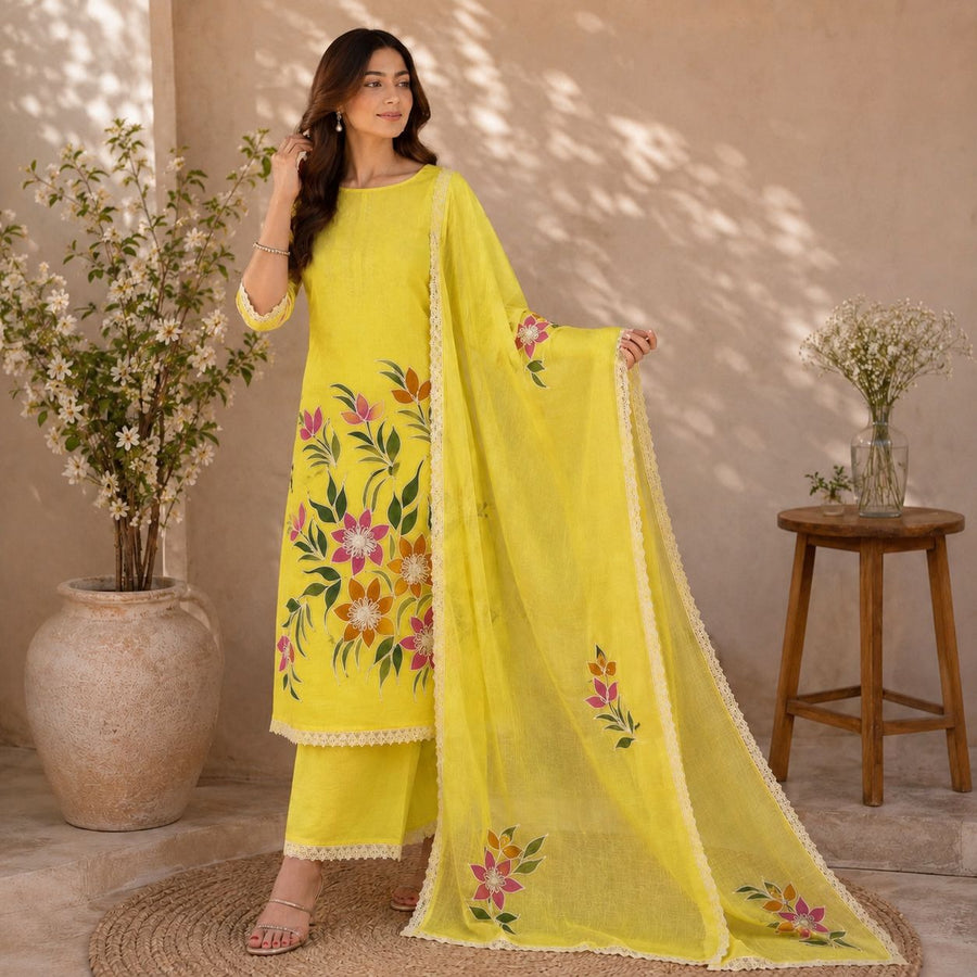 Hand-Painted Designer Suit Set