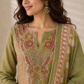 Olive Blossom Handcrafted Embroidered Suit Set